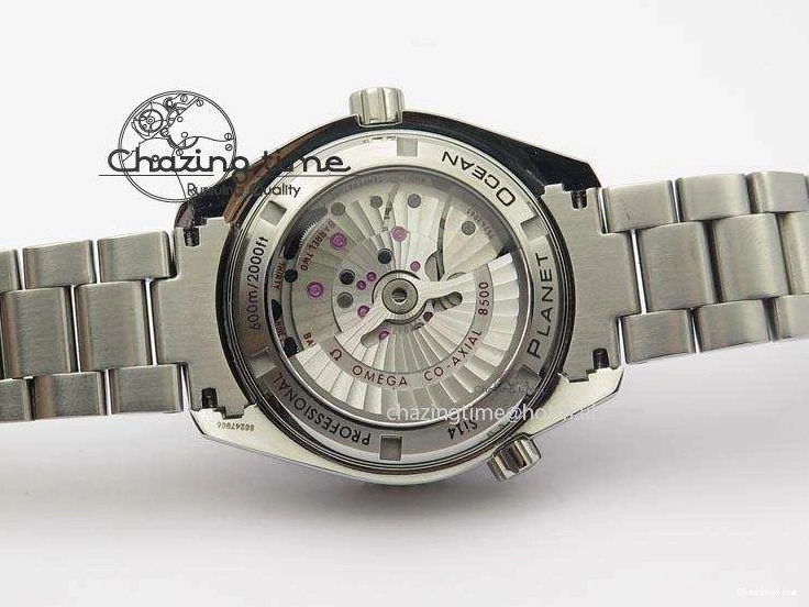 0820 FlexibleFit Planet Ocean SS Bp Maker 45mm Orange Bezel On SS Bracelet A 8216
